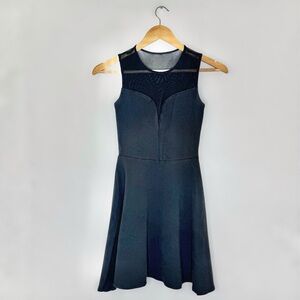 bebe Black Mesh Detail Cocktail Dress XXS